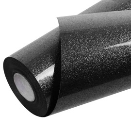 TORC Black Glitter HTV Heat Transfer Vinyl Roll 12 inch x 20 ft Iron on Vinyl for T Shirts Crafts Bulk