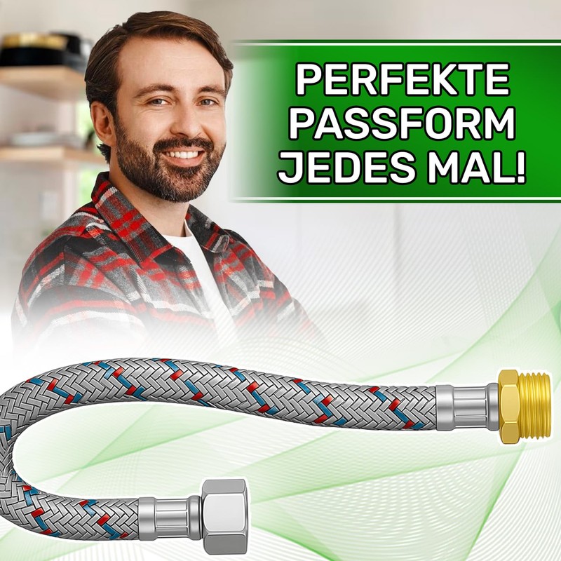 Flexible Water Connection Hose Length 50 cm Diameter 13 mm
