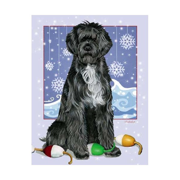Portuguese Water Dog Christmas Cards : 10 Holiday Cards with Red Envelopes - ADORABLE!