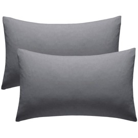 Goldstar Grey 2 x Pillow Cases Housewife Pair Cotton Blend Bedroom Pillow Cover Pillow Slip