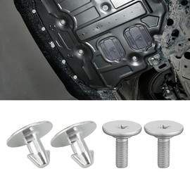 4PCS Engine Lower Cover Pin Screws, Engine Splash Shield Hardware Screw, 90674-TY2-A01 90105-TBA-A00 Bolt Radiator Access Cilps Fit for Civic 2017-2021, CRV 2017-2021, Accord 2014-2021