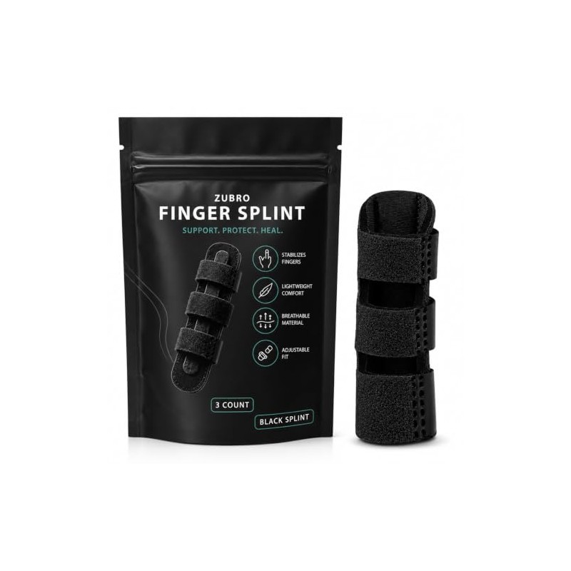 Finger Splint 3 Pack, Aluminium Finger Straightener & Immobiliser, Adjustable