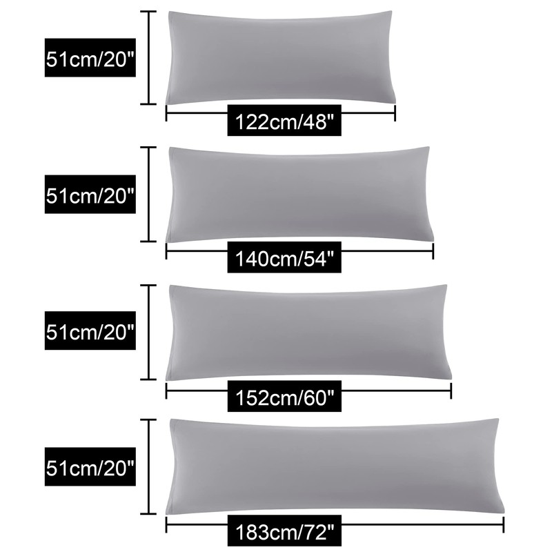 sourcing map Soft Brushed Microfiber Body Pillow Cover with Zipper