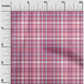 oneOone Velvet Pink Fabric Check Sewing Fabric by The Yard Printed DIY Clothing Sewing Supplies 58 Inch Wide