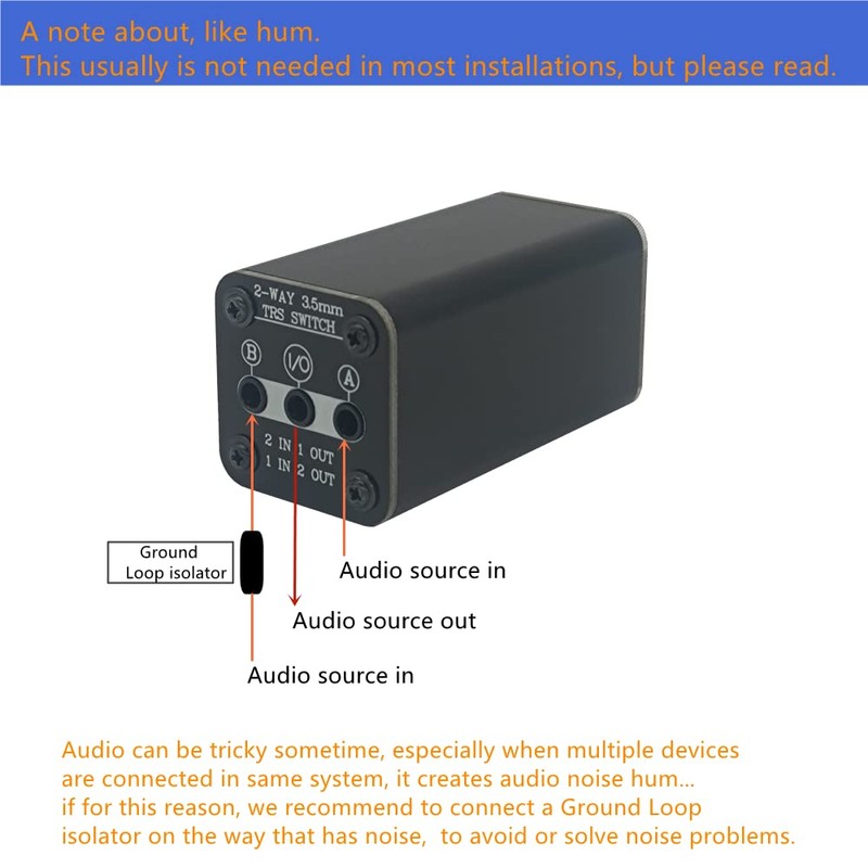 SPRODIO 2 Port Stereo 3.5mm Audio switcher selector Box Passive