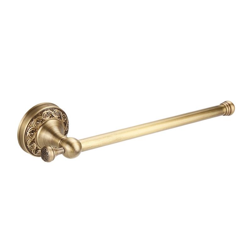 Antique Brass Bathroom Towel Holder Rack Single Pole Bar Clothes