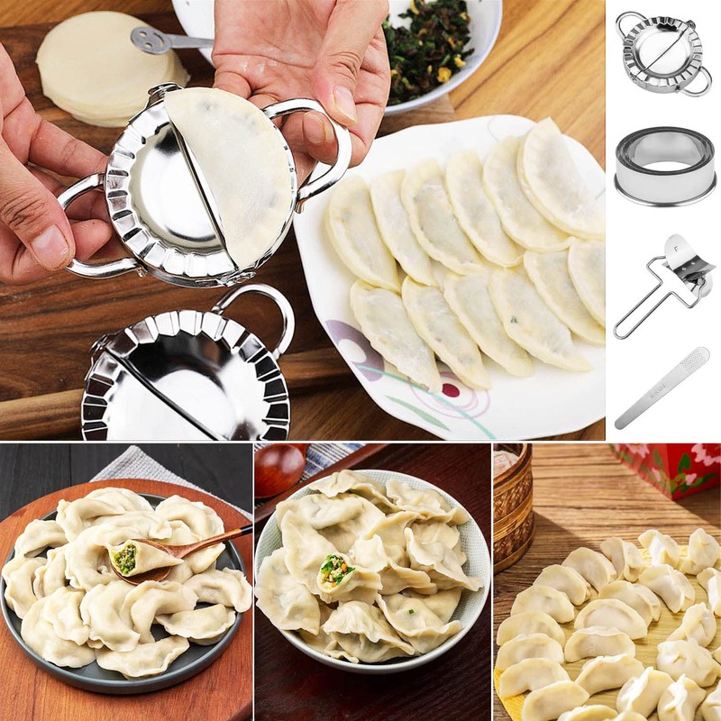 RNHDLY Dumpling Maker 8 Pack Stainless Steel Dumplings Maker Machine