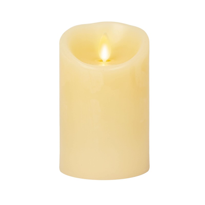 Luminara Flameless LED Battery Operated Ivory Pillar Candle, Flickering Realistic