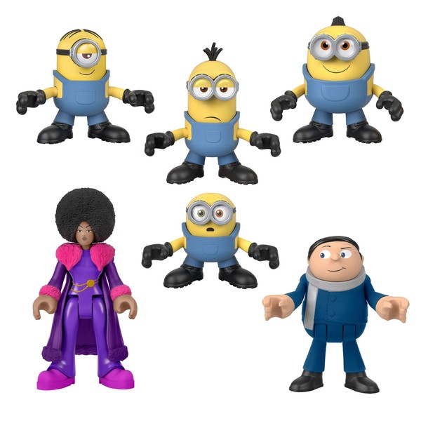 Imaginext Minions The Rise of Gru Figure Pack, Set of 6 Poseable Movie Characters for Preschool Kids Ages 3 and Up