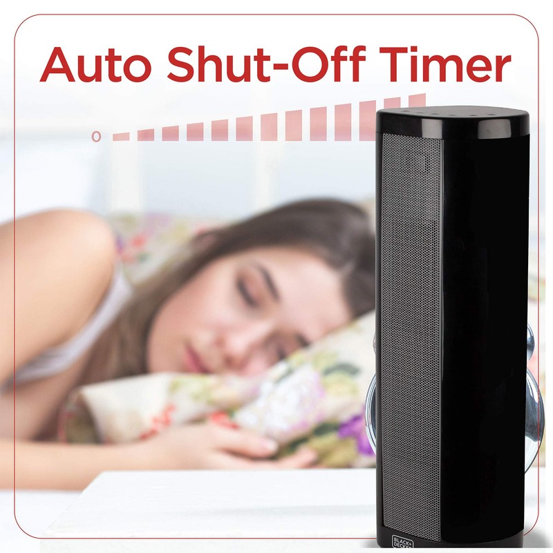 BLACK+DECKER Ceramic Space Heater with Adjustable Thermostat, Tower Heater for