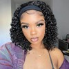 Human Hair Headband Wig No Lace Front Headband Wig Deep