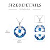 SHINYKEND Blue Opal Turtle Necklace, 925 Sterling Silver Sea Turtle