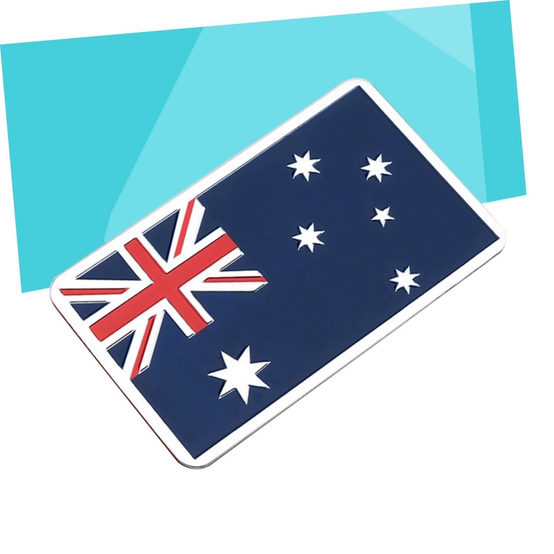 SUPVOX Australia Car Emblem Sticker - Rectangular Aluminum National Flag