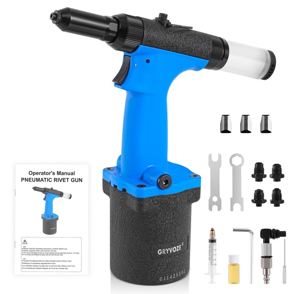 GRYVOZE Pneumatic Rivet Gun Kit – Air Pop Riveter with