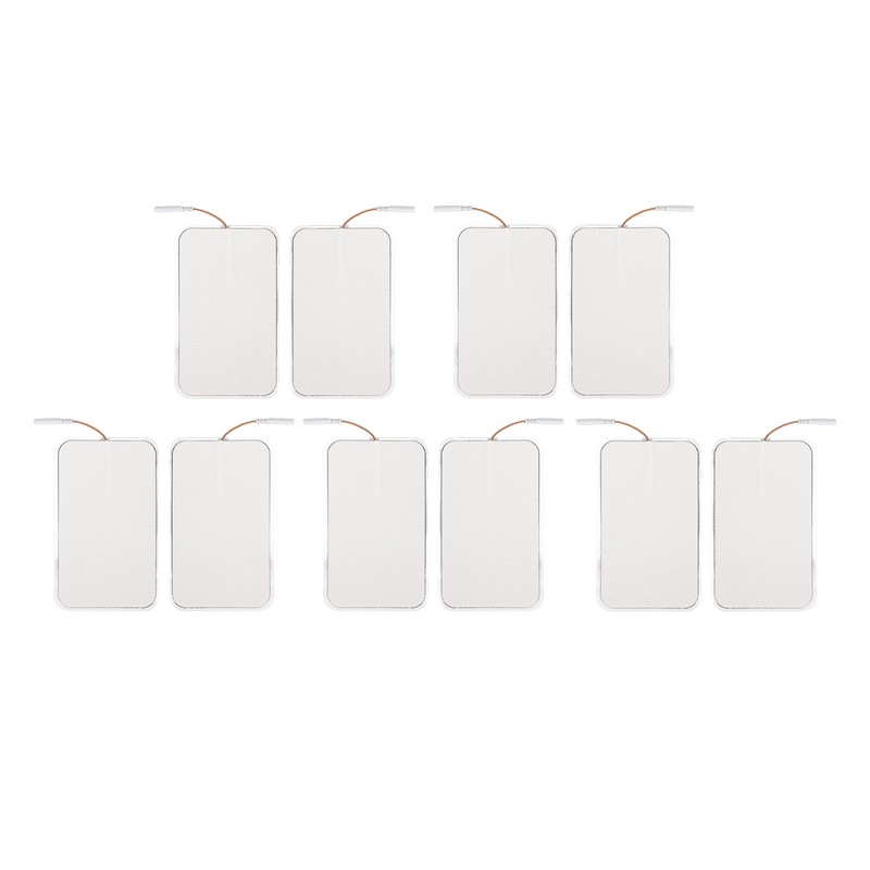 10Pcs TENS Unit Replacement Pads Rectangular Reusable Electrode Patches for