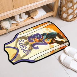 Basketball Area Rugs for Entryway, 35.4”x23.6” Jersey Shape Entry Door Mat Indoor, Basketball Sports Anti-Slip Carpet for Men Boys Bedroom Doorway, Comfort No. 23 Jersey Rug for Home Room Decor