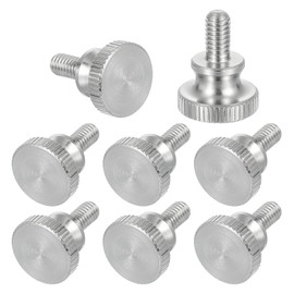 sourcing map M4x6mm Knurled Thumb Screws, 304 Stainless Steel Diamond Head Thumb Screws Metric Knurled Head Bolts with Shoulder Grip Knobs Hand Tighten Thread Fasteners, 12mm Dia. 8 Pcs
