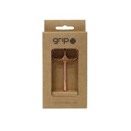 Tijeras de agarre de precisión en oro rosa R5 – Tijeras de belleza de acero inoxidable para cejas, cabello facial y corte de uñas, punta fina con acabado antideslizante en oro rosa para trabajos