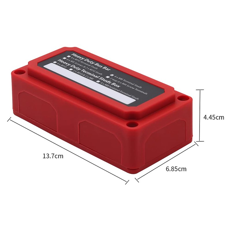 Offgridtec BusBar Box Red 4 x M8 Connection Bolts Including