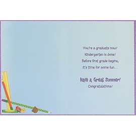 Designer Greetings Smiling School Supplies in Glass Jar Kindergarten Graduation Congratulations Card