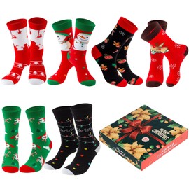 Lounwee Fun Christmas Socks for Women - Funny Xmas Holiday Gifts for Female Cozy Crew Cotton Sock