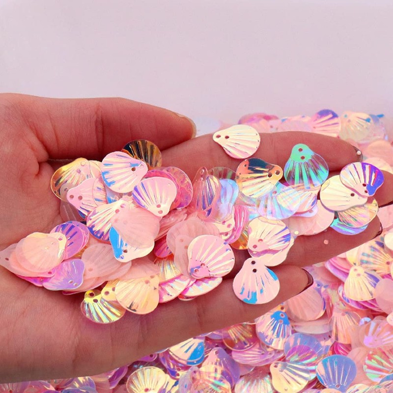 Pack of 360 Shell Sequins, Shell Shape Sequins Craft Loose