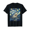Funny Shark - Van Gogh Style - Starry Night T-Shirt