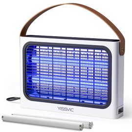 YISSVIC 20W Indoor Bug Zapper Electric Fruit Flies Traps for Indoors Mosquito Zapper Electric Moth Gnat Fly Zapper Extra 2 Bulbs for Home Kitchen Dining Living Room (White)