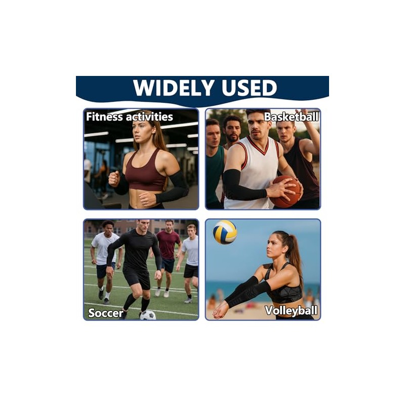 Pack of 2 Elbow Support Forearm Sleeves with Padding Elbow