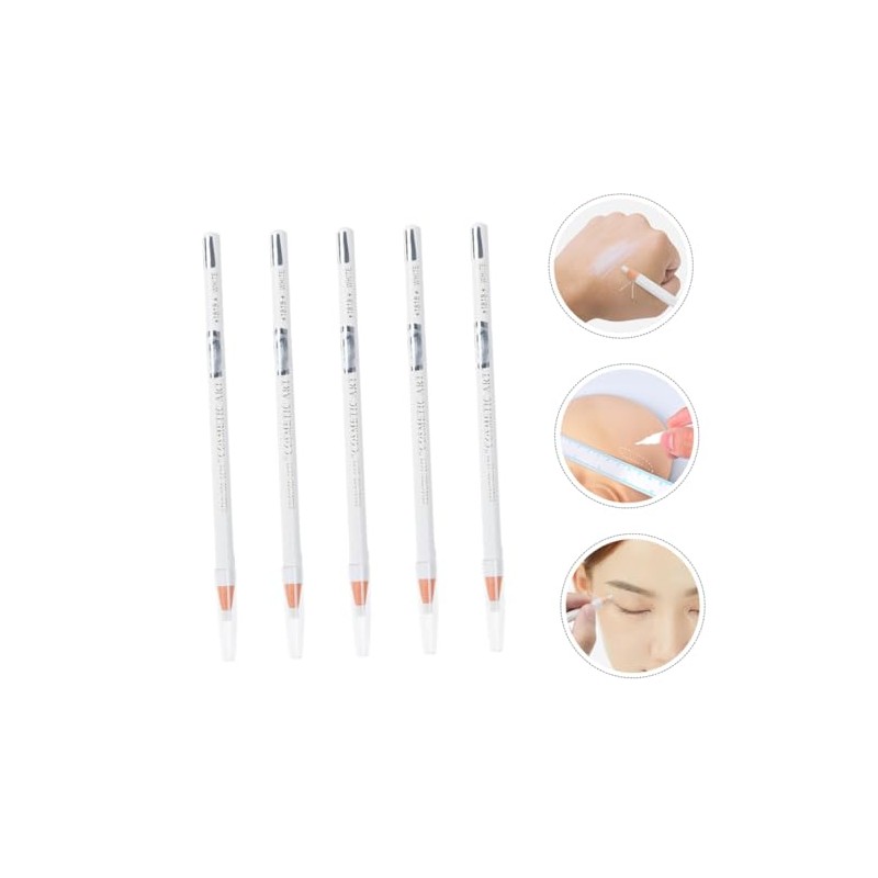 5 Lápices De Cejas Blancos Para Mujer Waterproof Eyebrow Pen