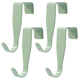 Hordion 4Pack Over Cabinet Door Hook, Carbon Steel Hanger Hook Over The Door Drawer Hooks for Kitchen Cabinet Bathroom Door, Green