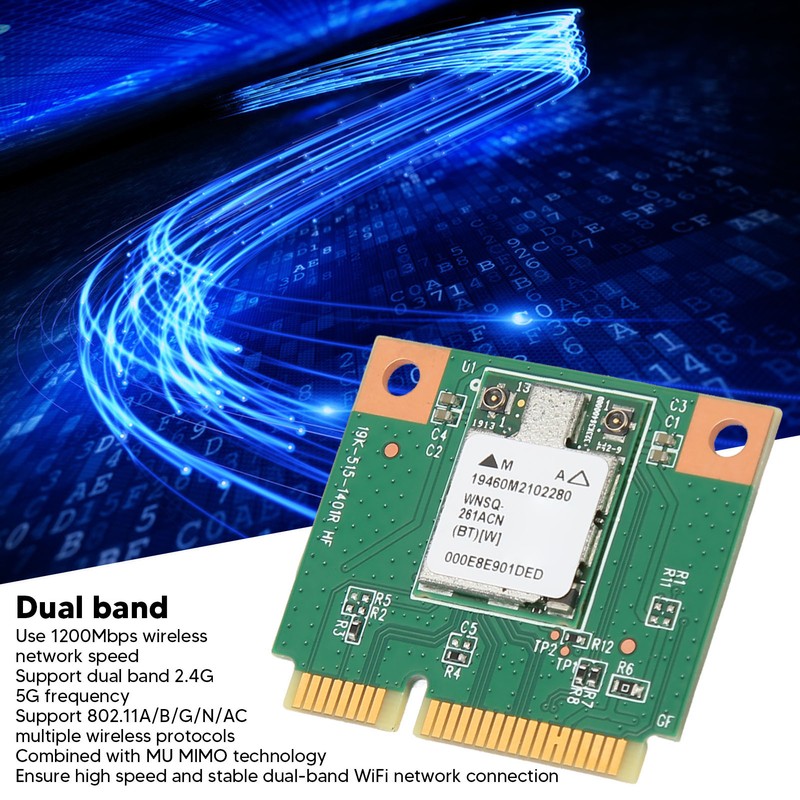 MiniPCIE Network Card Module 1200Mpbs 2.4G 5G Dual Band Bluetooth