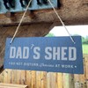 eBuyGB Dad's Shed Sign, Hanging Rectangle Slate Door Sign, 25x10cm