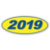 Oval Model Year Window Stickers (Blue Numbers on Yellow) (12 Per Pack) (2019)