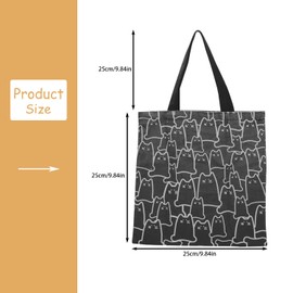 Rumyve Cat Canvas Tote Bag, Fun Cute Cat Beach Bag, Versatile Casual Tote Bag for Ladies Canvas Tote(34cm x 48cm x10cm)