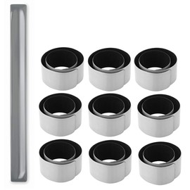 noTrash2003 10 Reflektorbänder Reflektierende Sicherheitsbänder Snap Armband Knöchelband Schnapparmbänder Sicherheit für Radfahrer Jogger Kinder in 4 Farben (Silber)