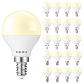BUBO Ceiling Fan Light Bulbs 60 Watt Equivalent, E12 LED Bulb Soft White 2700K, 5.5W Small Base LED Light Bulbs, A15 Candelabra Base Bulb, 120V, 650LM, Non-Dimmable, 20 Pack