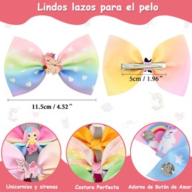 12 Lazos para el pelo para Niñas,Cinta de Grogrén de Unicornio y Sirena Pinzas de Cocodrilo,Regalo Ideal para Niñas Pequeñas,Cumpleaños,Regalo del Día Del Niño(Polka Dots)