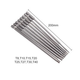 GIONAR 200mm/7.9" Long Torx Screwdriver Sets, 8Pcs Torx Head Screwdriver Bit Set, Star Screwdriver Set, Magnetic Torx Screwdriver T8-T40, S2 Alloy Steel Material,for Electric/Manual Screwdrivers