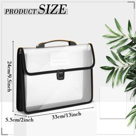 Colarr 15 Pcs Plastic Expanding File Folders with Handle and Snap Buckle Closure Waterproof Document Organizer Transparent Document Bag for Home Office School Organization (Black)