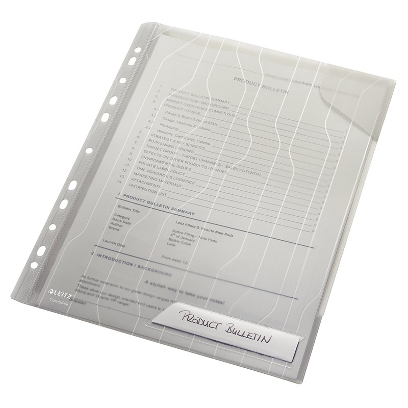 Leitz CombiFile Standard Folder, 6 Pack Report Cover Grey Polypropylene