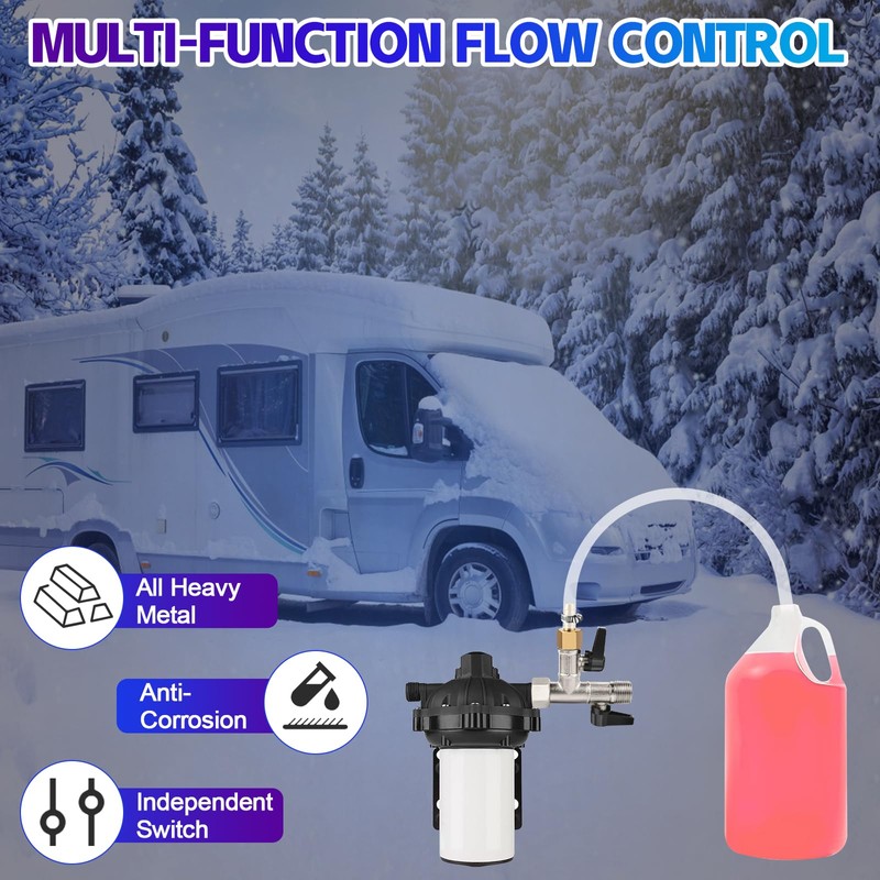 Boltigen RV Winterizing Kit with Brass Nickel Plated 3-Way by-Pass