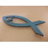 fish JESUS Cross Religious Logo Christian Fish Symbol Chrome Car
