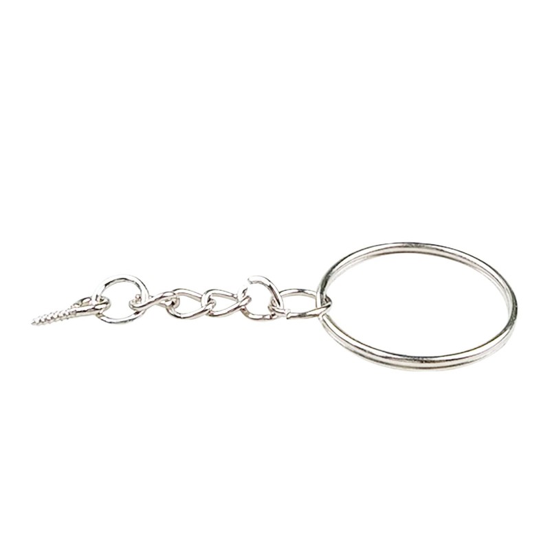 Split Keyring with Chain, 10Pcs Key Ring Blanks, Metal Keychain