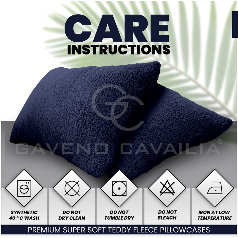 GC GAVENO CAVAILIA 2 Pack Teddy Fleece Pillow Cases -