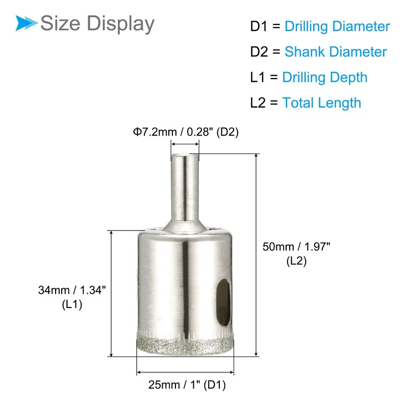 CoCud Diamond Hole Saws Drill Bits, 25mm / 1" Drilling