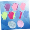 Ipetboom Nylon Finger Bath Gloves Set Lace Bath Cap Soft