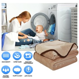 EASELAND Soft King Size Blanket All Season Warm Fuzzy Microplush Lightweight Thermal Fleece Blankets for Couch Bed Sofa,90x108 Inches,Camel