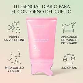 Crema para Cuello con PDRN y Gua Sha, Colágeno, 90 g Crema Hidratante para Cuello y Escote con Volufiline y Aplicador de Masaje para Líneas Finas y Cuidado Diario(2)