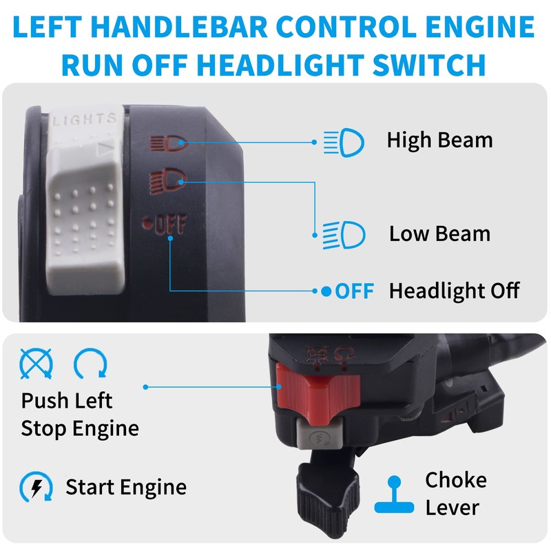 JINGKE Left Handlebar Control Engine Start Run Off Headlight Switch
